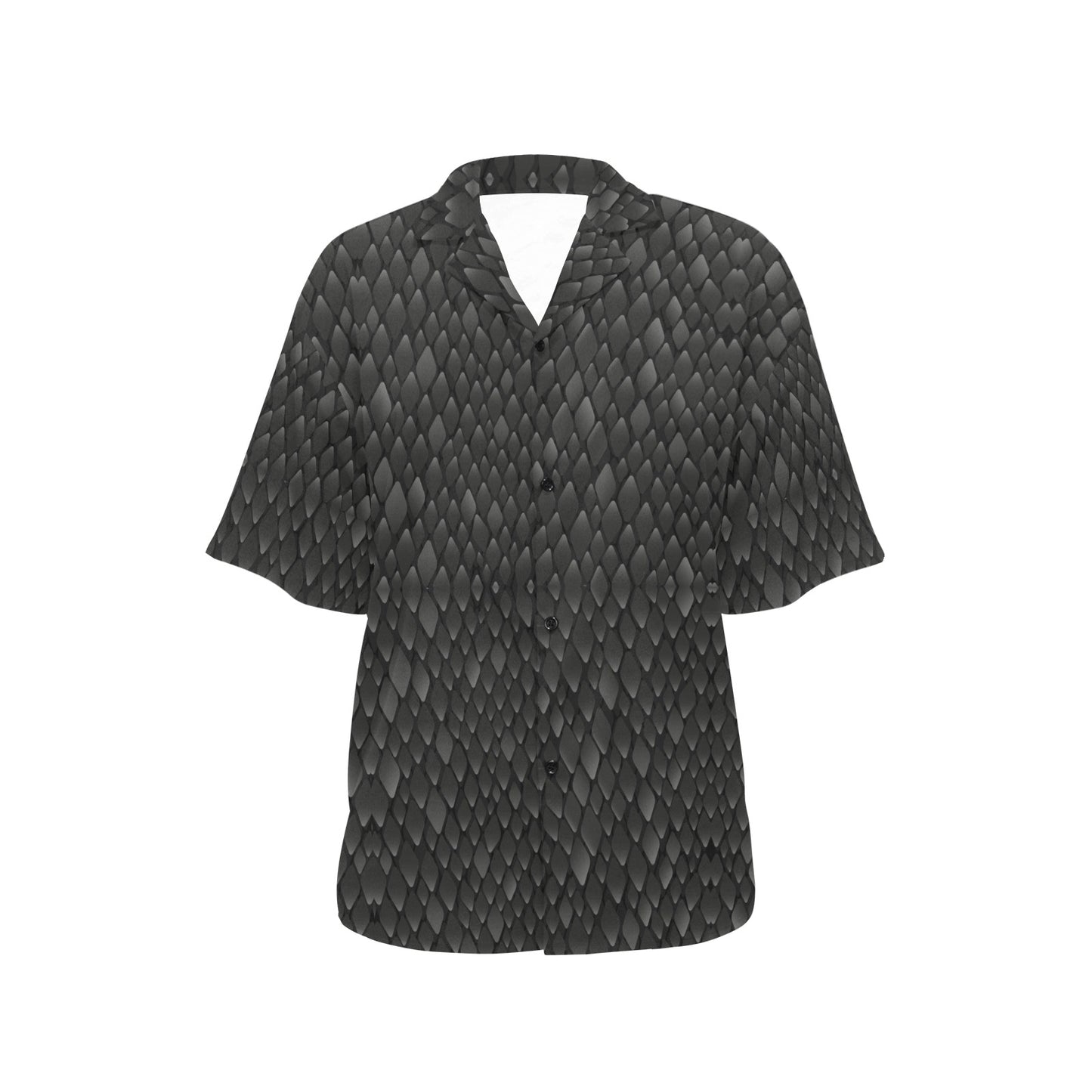 Snake Skin Black Print Women's Hawaiian Shirt