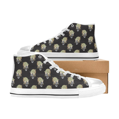 Mummy Print Design LKS304 High Top Women's White Shoes