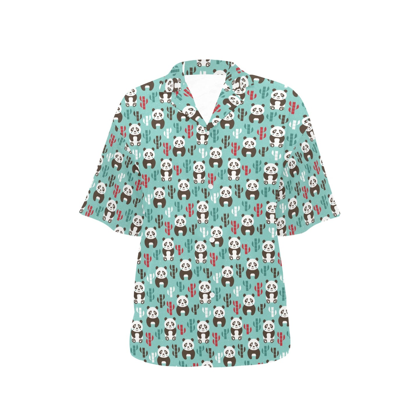 Panda Bear Cute Themed Print Women's Hawaiian Shirt