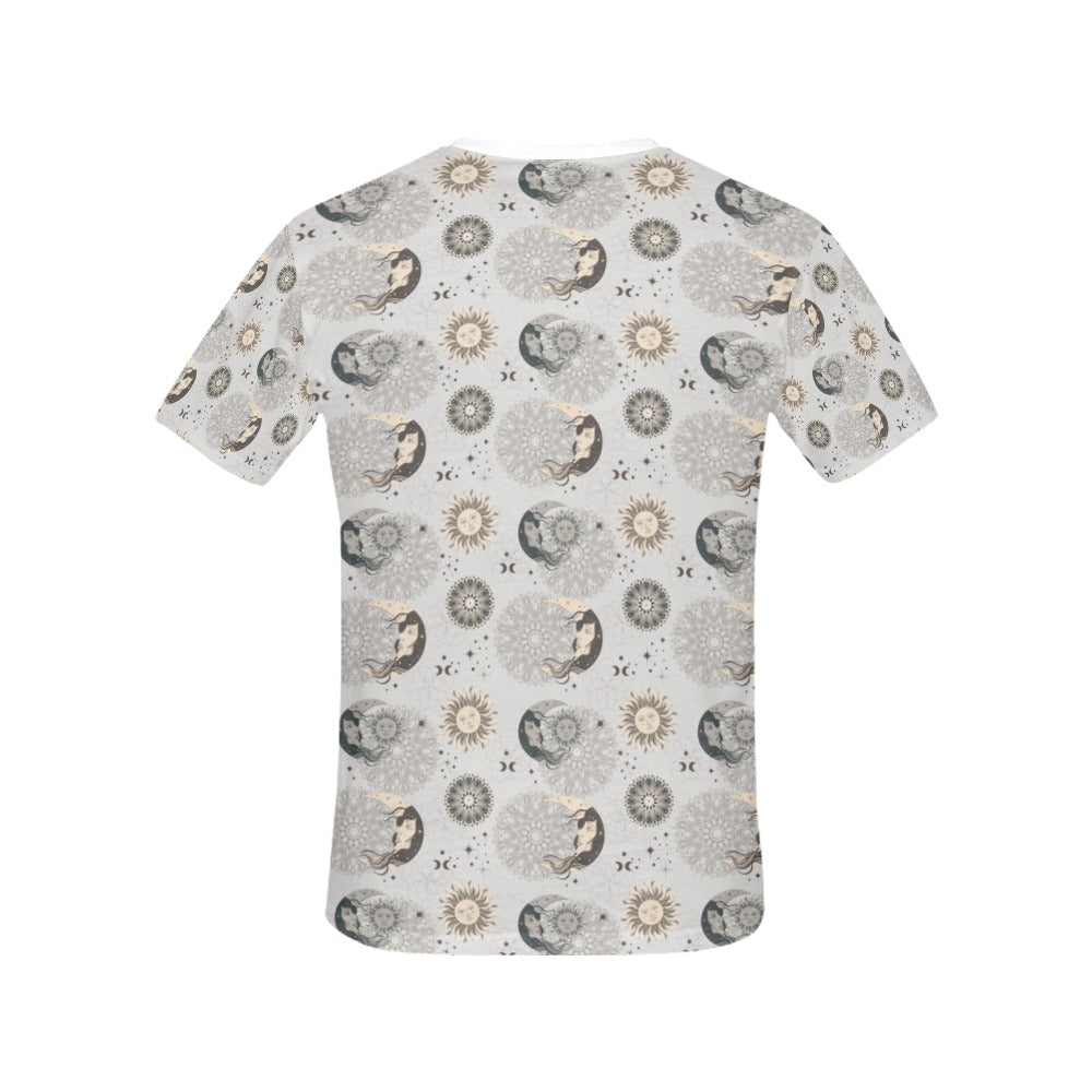 Sun Moon Print Design LKS302 Women's  T-shirt