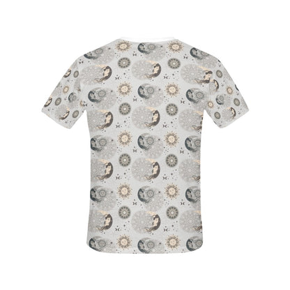 Sun Moon Print Design LKS302 Women's  T-shirt
