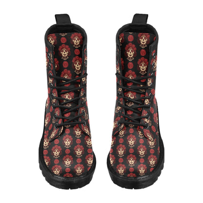 Day of the Dead Skull Girl Pattern Women's Boots
