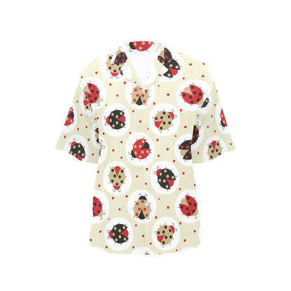 Ladybug Pattern Print Design 03 Women's Hawaiian Shirt