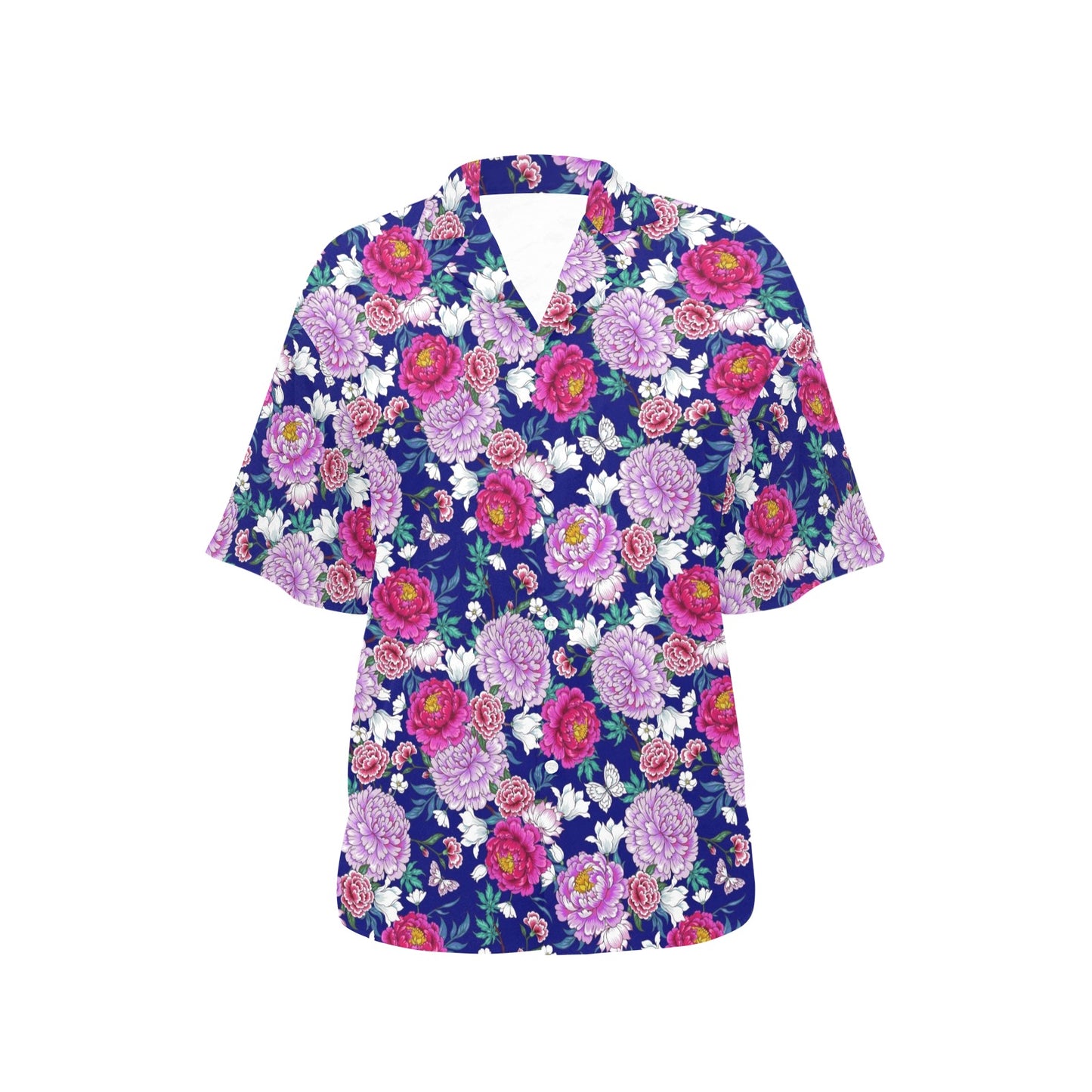 Dahlia Pattern Print Design DH013 Women's Hawaiian Shirt