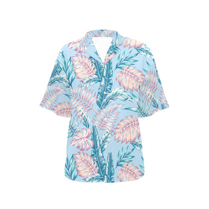 Tropical Flower Pattern Print Design TF01 Women's Hawaiian Shirt