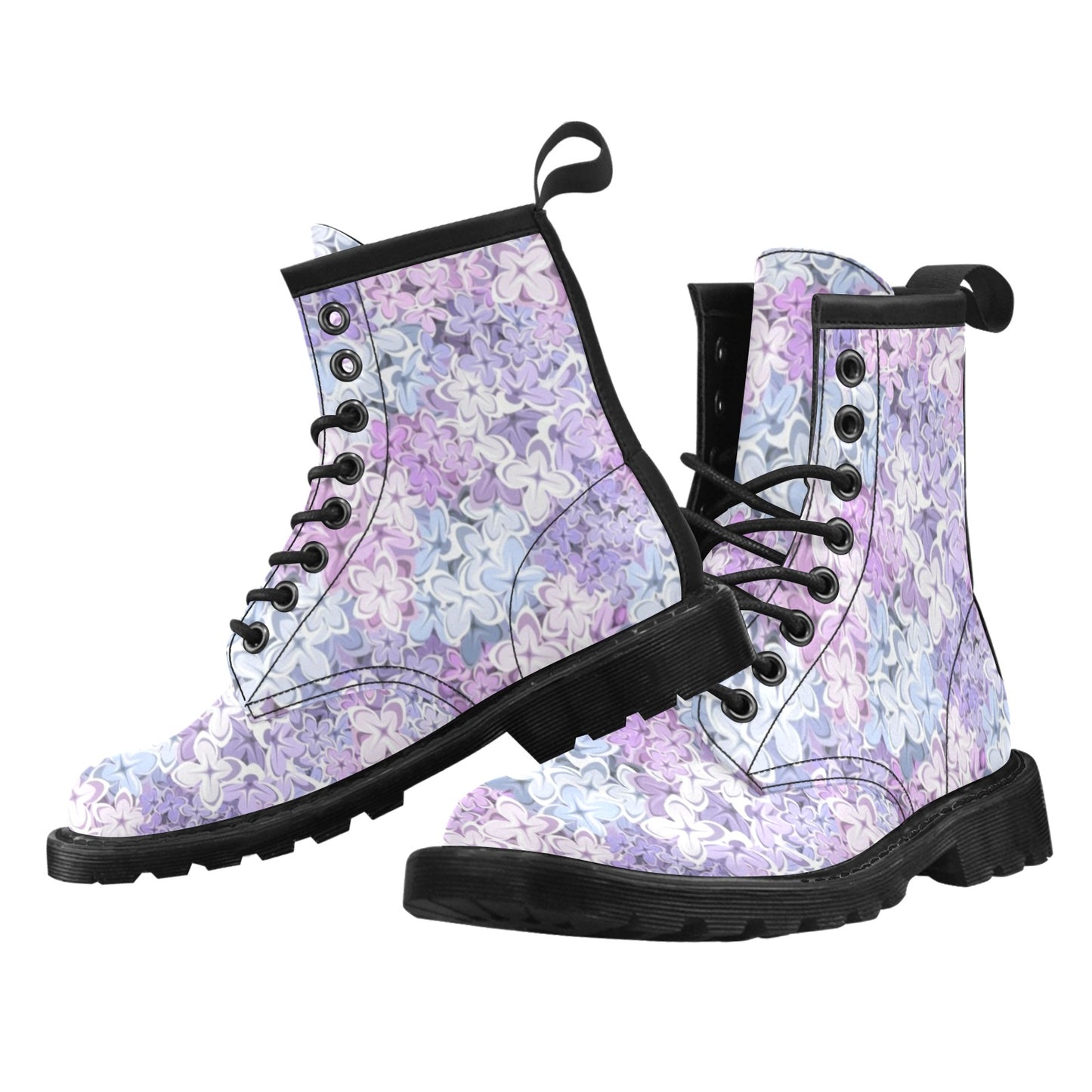 Lilac Pattern Print Design LI01 Women's Boots