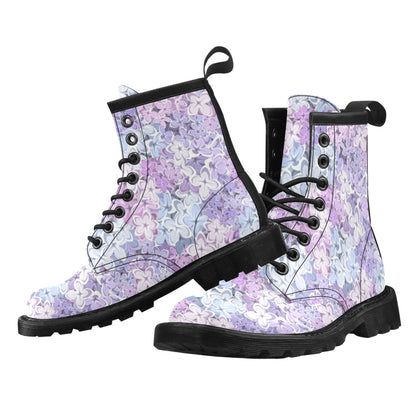 Lilac Pattern Print Design LI01 Women's Boots
