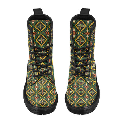 Kente Green Design African Print Women's Boots