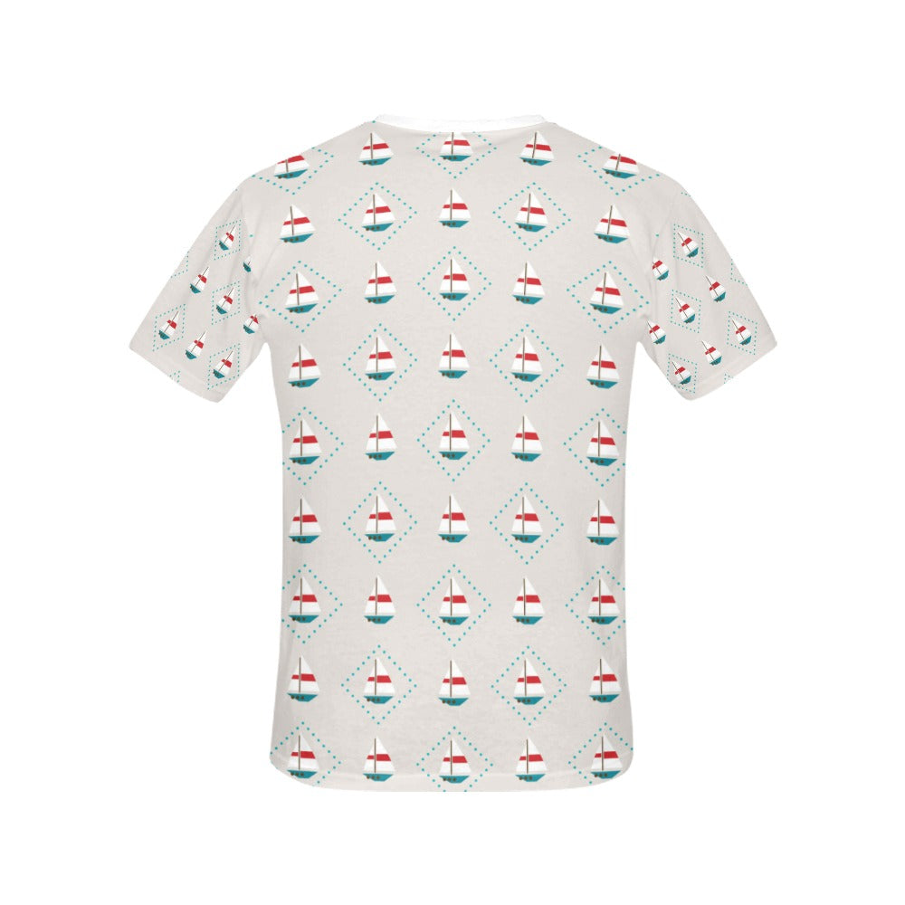 Sailboat Print Design LKS301 Women's  T-shirt