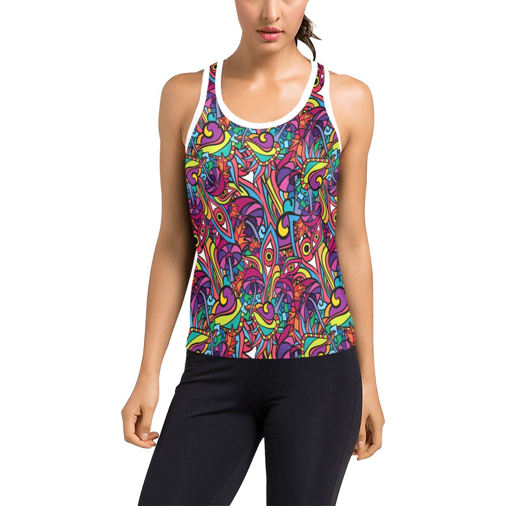 Trippy Print Design LKS302 Women's Racerback Tank Top