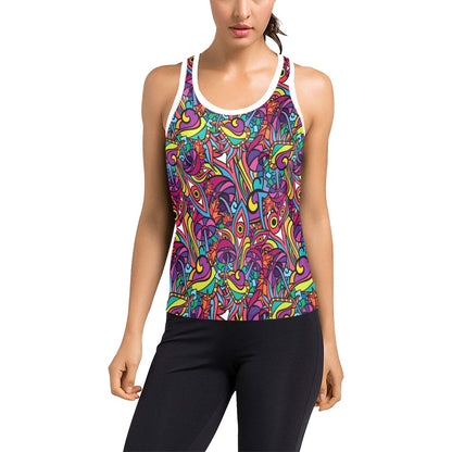 Trippy Print Design LKS302 Women's Racerback Tank Top