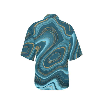 Liquid Pattern Print Design 04 Women's Hawaiian Shirt