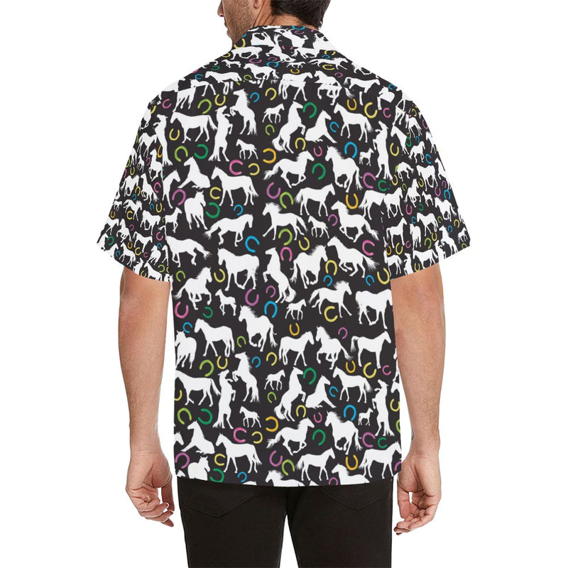 Horse Hoof Colorful Print Design LKS301 Men's Hawaiian Shirt