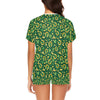 Shamrock Horse Shoes Saint Patrick's Day Print Design LKS307 Women's Short Pajama Set