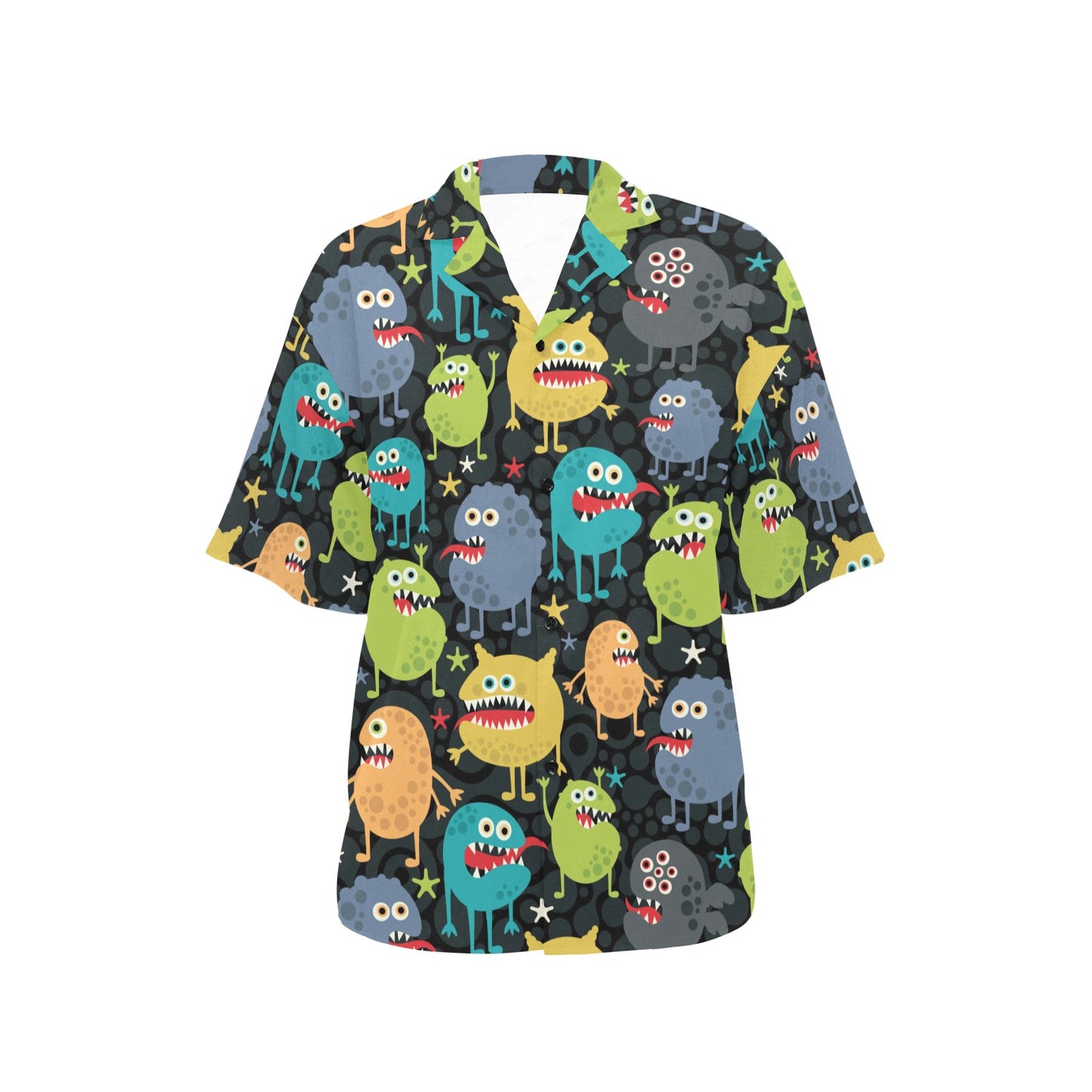 Monster Pattern Print Design 01 Women's Hawaiian Shirt