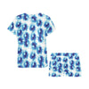 Tie Dye Blue Print Design LKS305 Women's Short Pajama Set