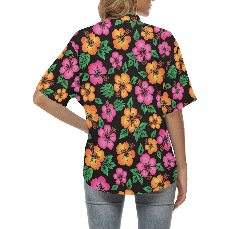 Hibiscus Pattern Print Design HB029 Women's Hawaiian Shirt