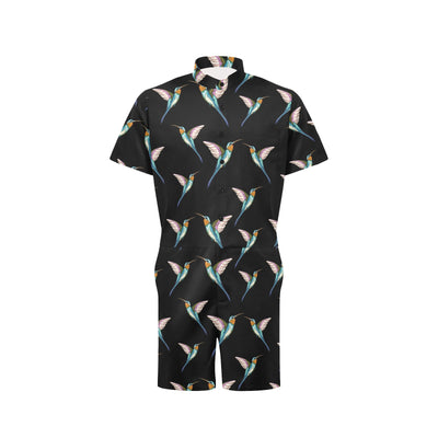 Hummingbird Pattern Print Design 06 Men's Romper