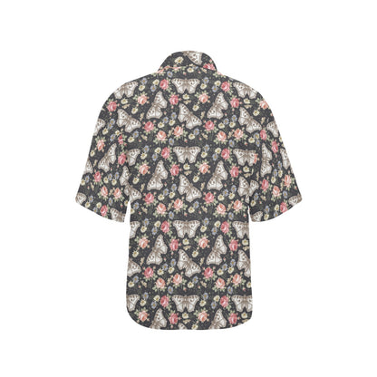 Butterfly Flower Pattern Print Design 07 Women's Hawaiian Shirt