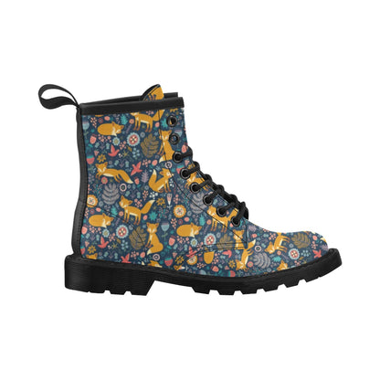 Fox Cute Jungle Print Pattern Women's Boots