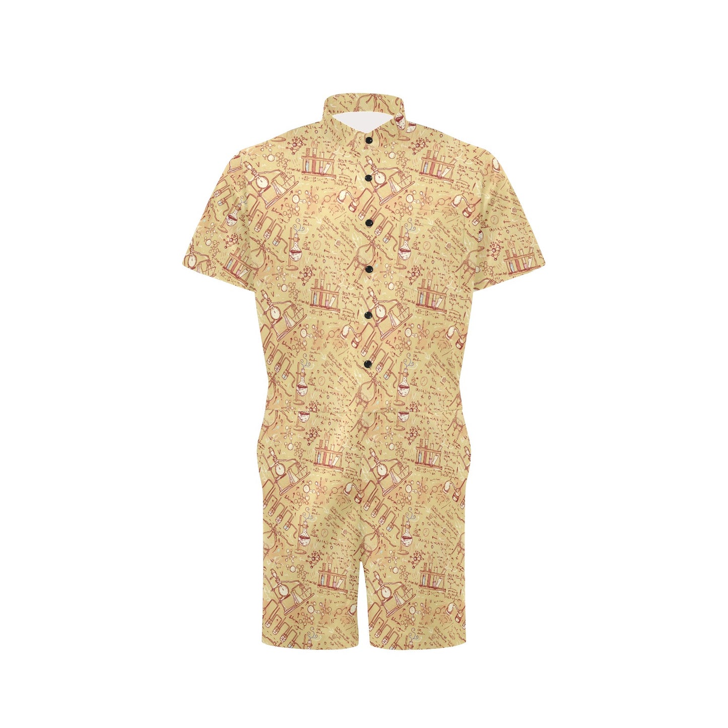 Chemical Pattern Print Design 01 Men's Romper