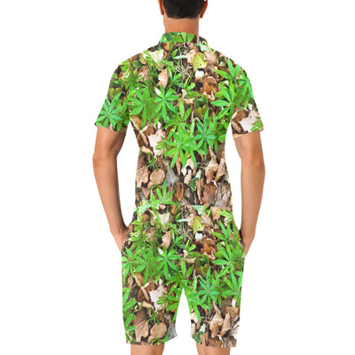 Camouflage Realistic Tree Fresh Print Men's Romper