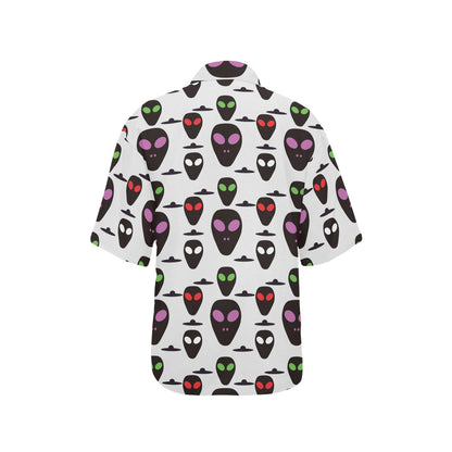Alien Pattern Print Design 06 Women's Hawaiian Shirt
