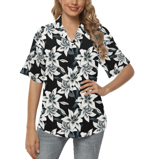 Lily Pattern Print Design 03 Women's Hawaiian Shirt