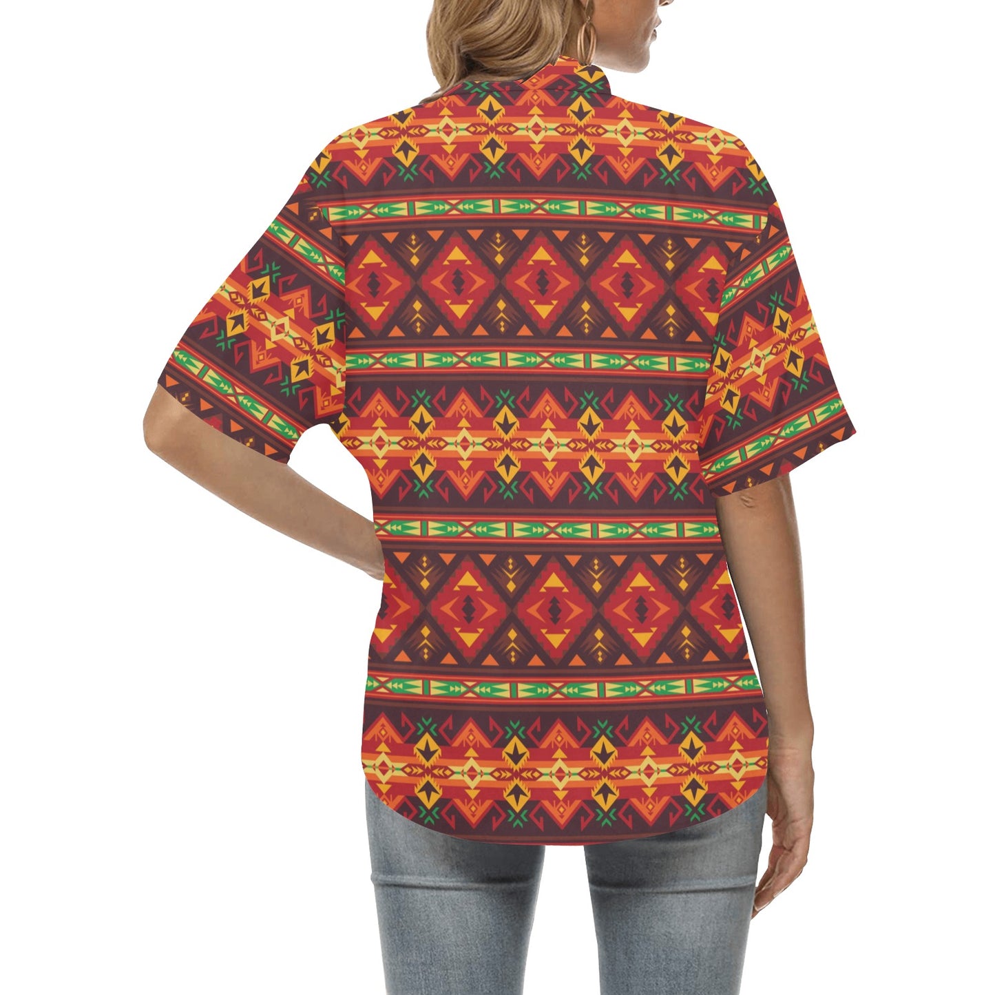 Southwest Pattern Print Design LKS309 Women's Hawaiian Shirt