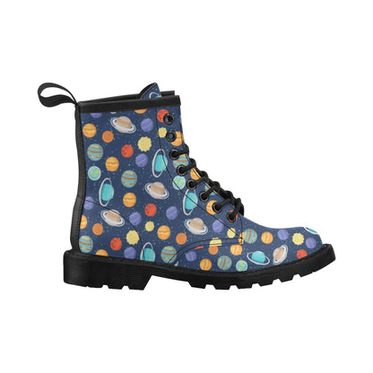Planet With Star Print Design LKS303 Women's Boots