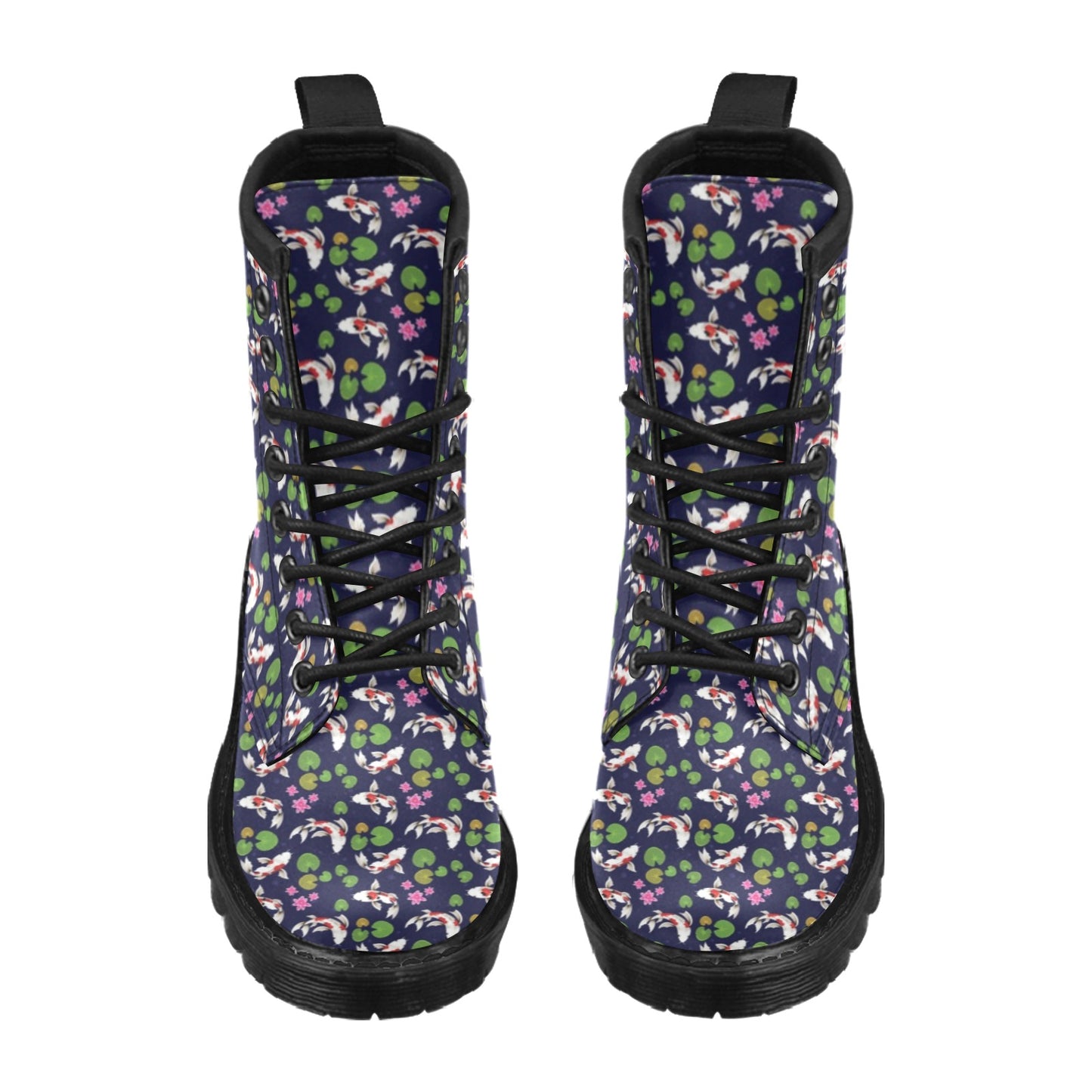 Koi Carp Pattern Design Themed Print Women's Boots