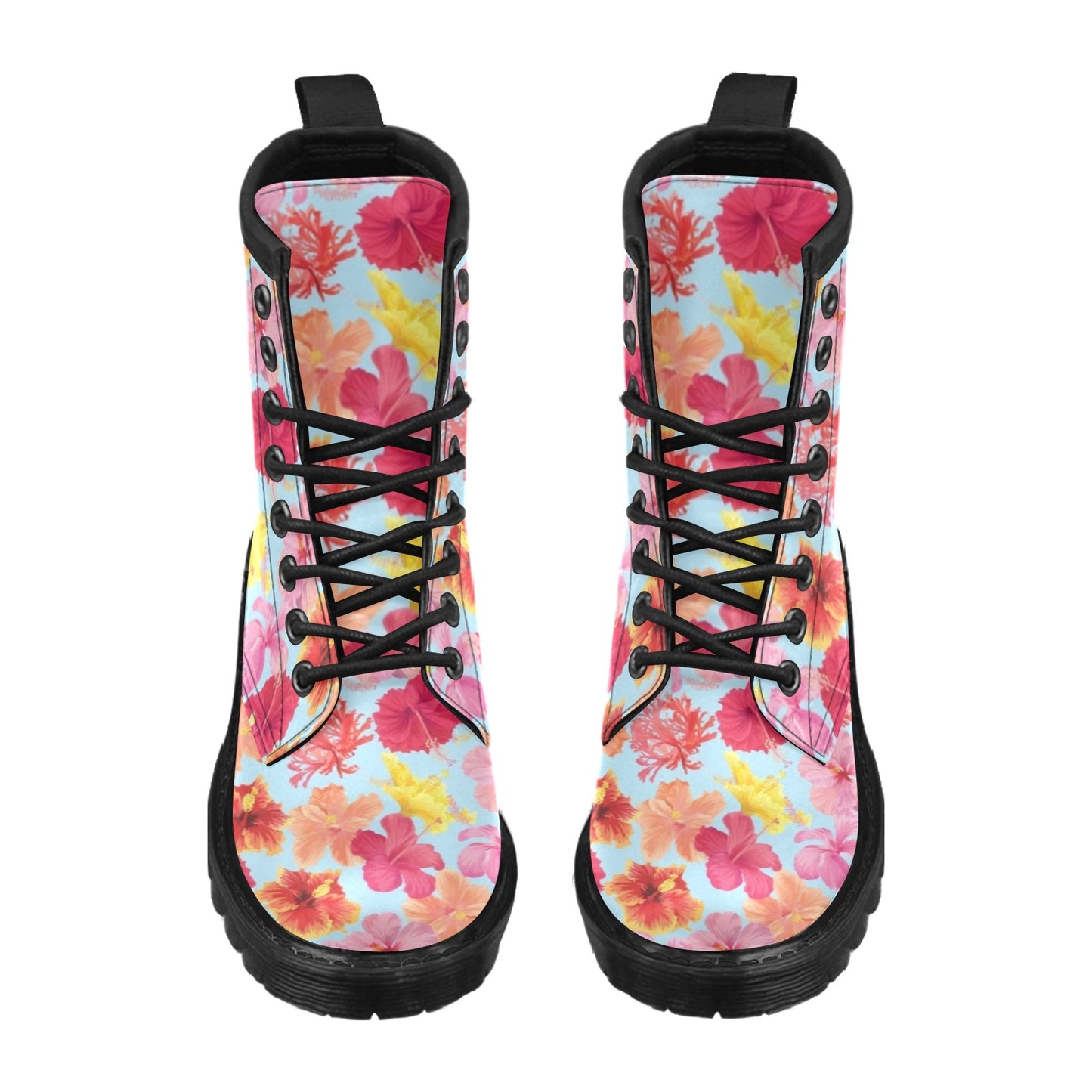 Hibiscus Pattern Print Design HB020 Women's Boots