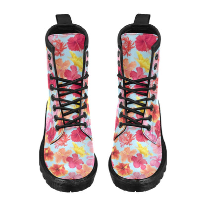 Hibiscus Pattern Print Design HB020 Women's Boots