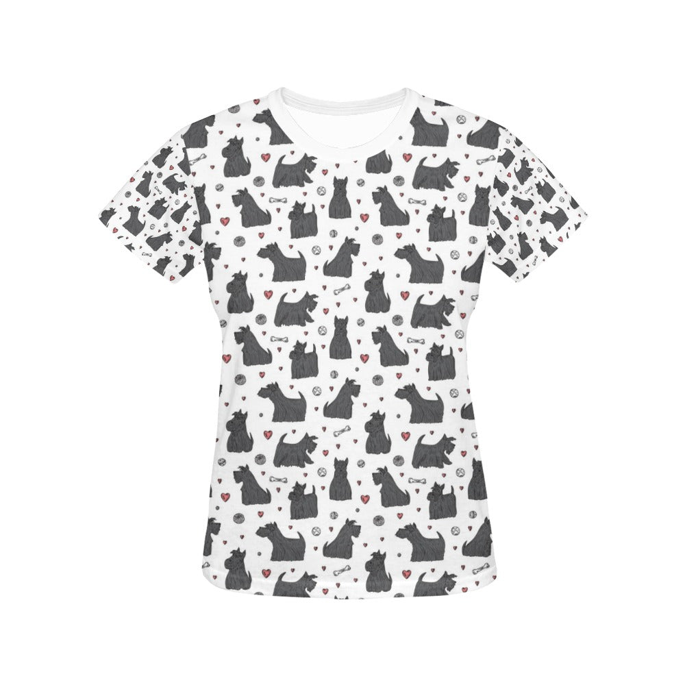 Scottish Terriers Print Design LKS3015 Women's  T-shirt