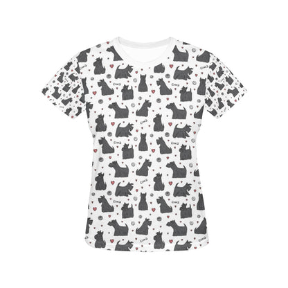 Scottish Terriers Print Design LKS3015 Women's  T-shirt