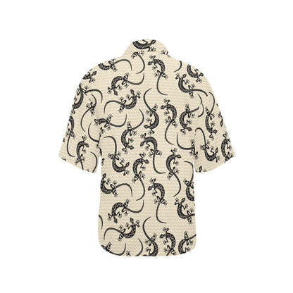 lizard Pattern Print Design 02 Women's Hawaiian Shirt
