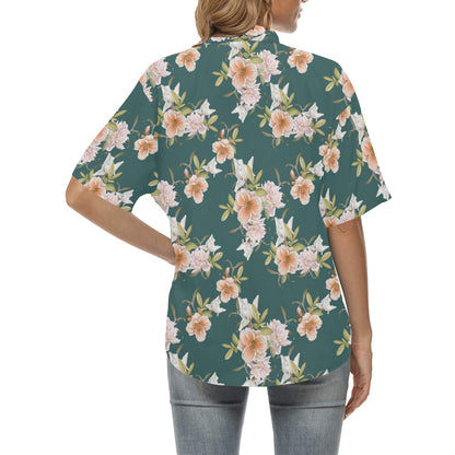 Iris Pattern Print Design IR01 Women's Hawaiian Shirt