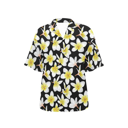 Yellow Plumeria Hawaiian Flowers Women's Hawaiian Shirt