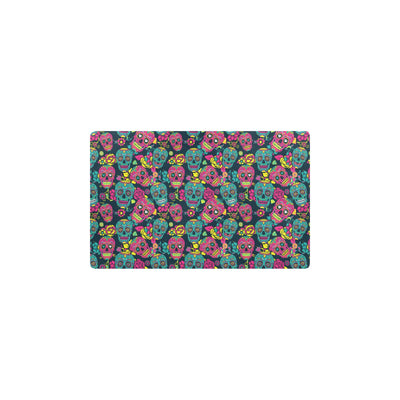 Sugar Skull Floral Design Themed Print Kitchen Mat