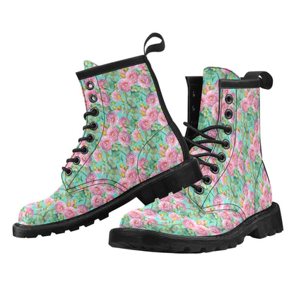 Dahlia Pattern Print Design DH07 Women's Boots