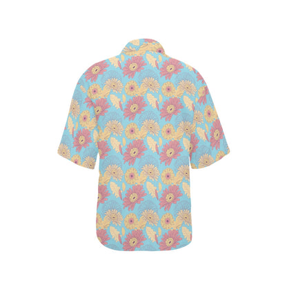 Gerberas Pattern Print Design GB04 Women's Hawaiian Shirt