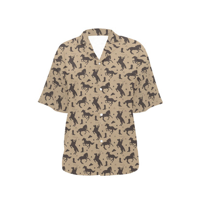 Cowboy Pattern Print Design 05 Women's Hawaiian Shirt