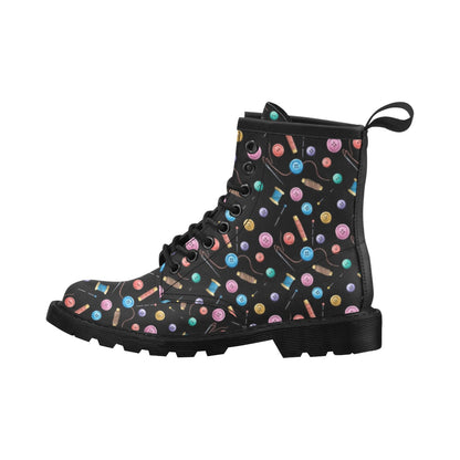 Sewing Print Design LKS309 Women's Boots