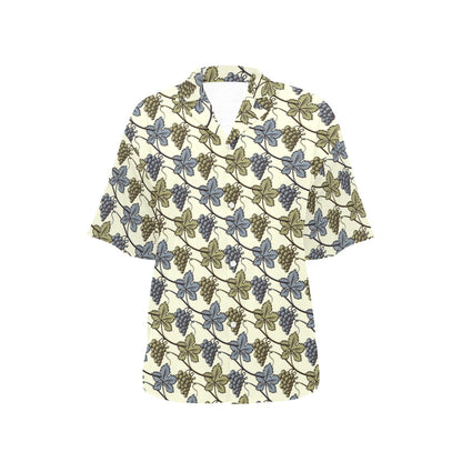 Grape Pattern Print Design GP03 Women's Hawaiian Shirt
