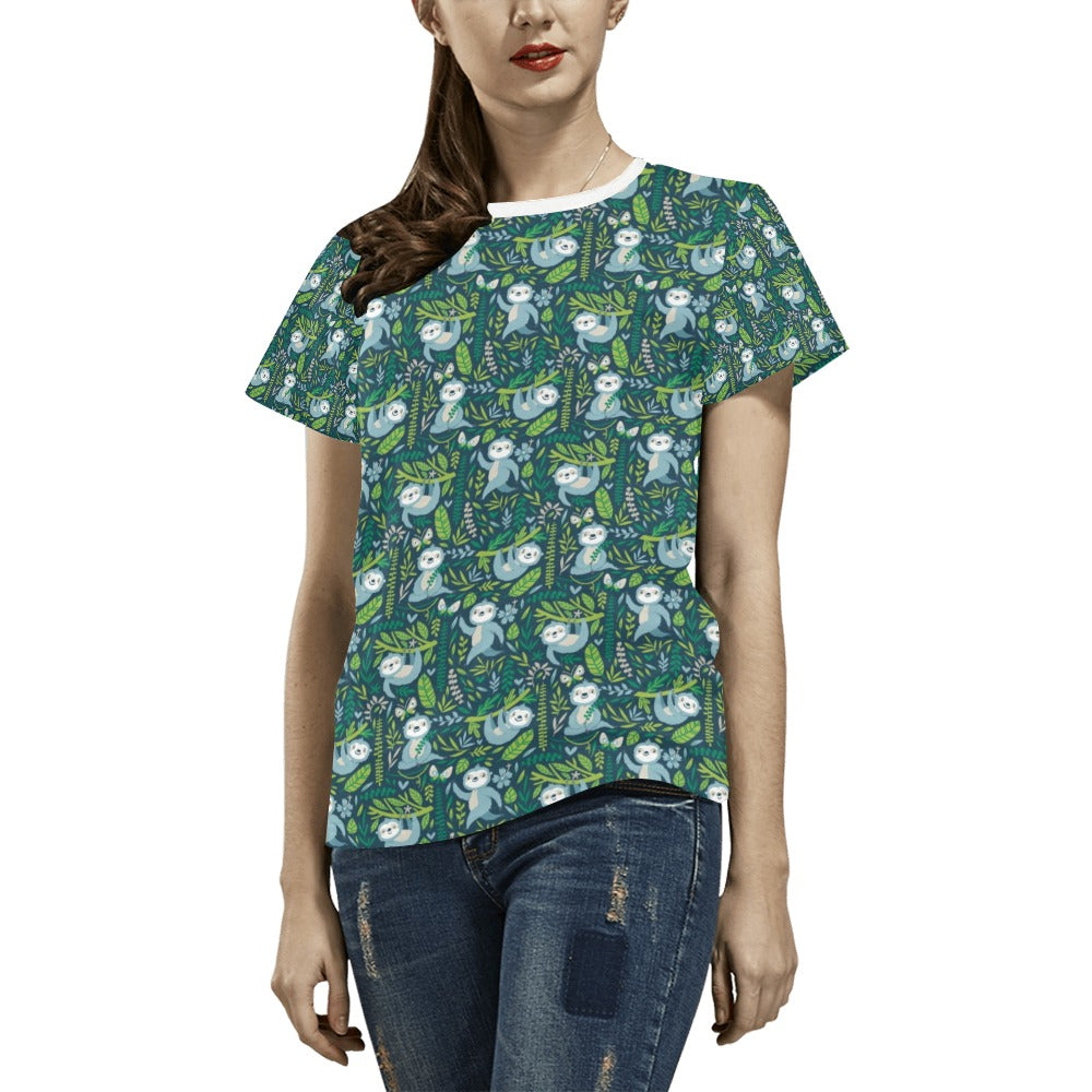 Sloth Print Design LKS304 Women's  T-shirt