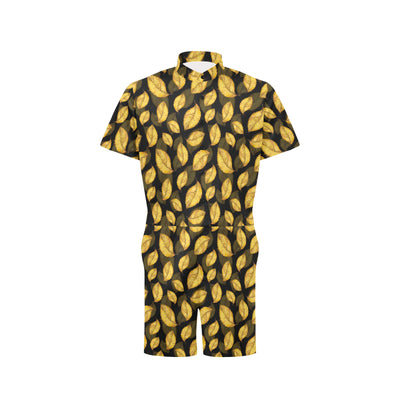 Elm Leave Summer Print Pattern Men's Romper