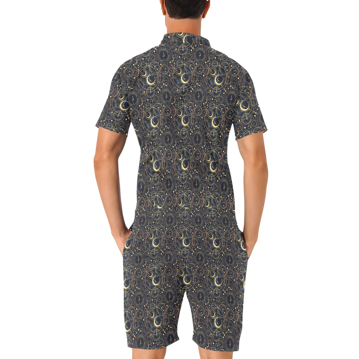 Celestial Pattern Print Design 04 Men's Romper