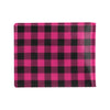 Pink Tartan Plaid Pattern Men's ID Card Wallet