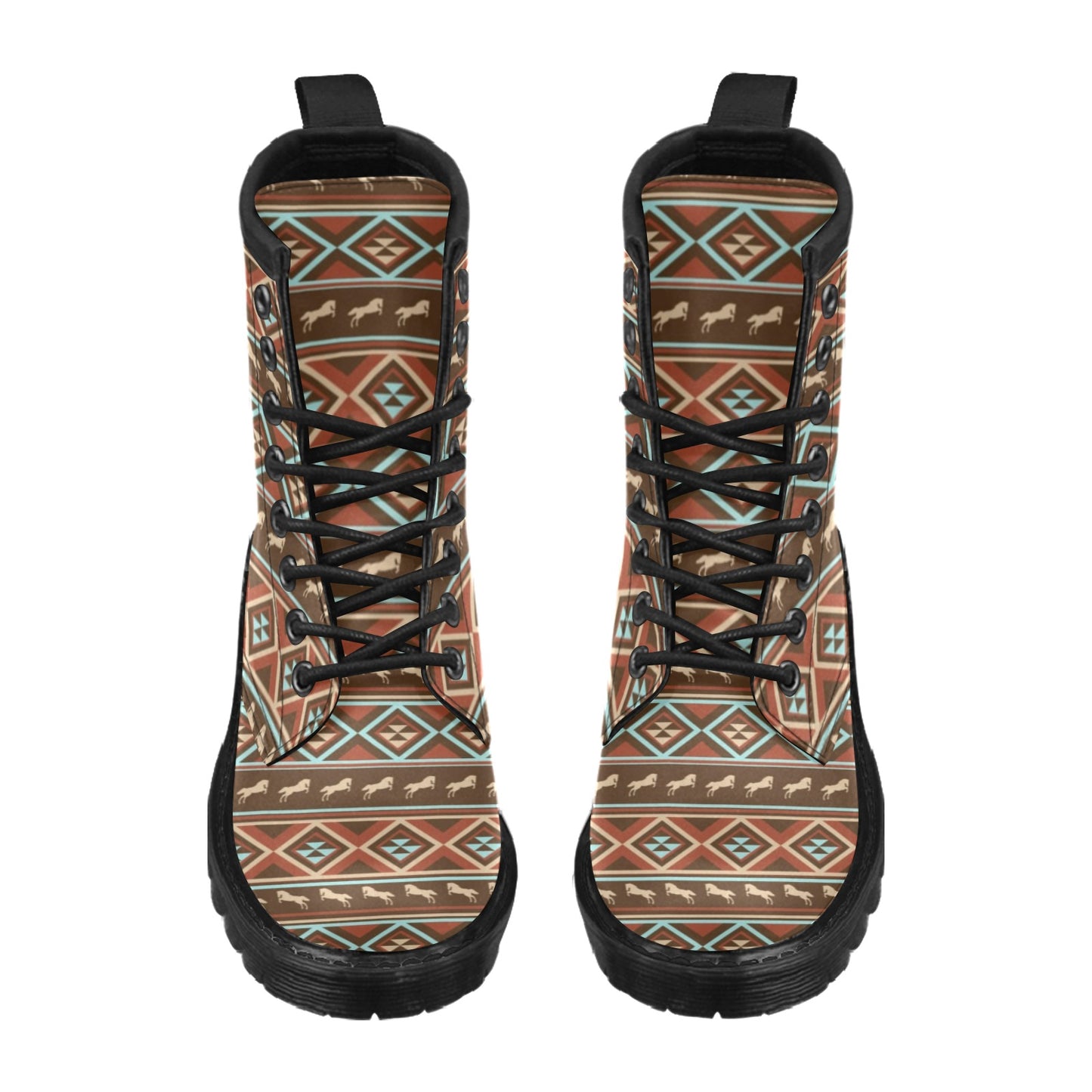 Western Horse Pattern Print LKS301 Women's Boots