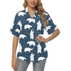 Polar Bear Pattern Print Design A02 Women's Hawaiian Shirt